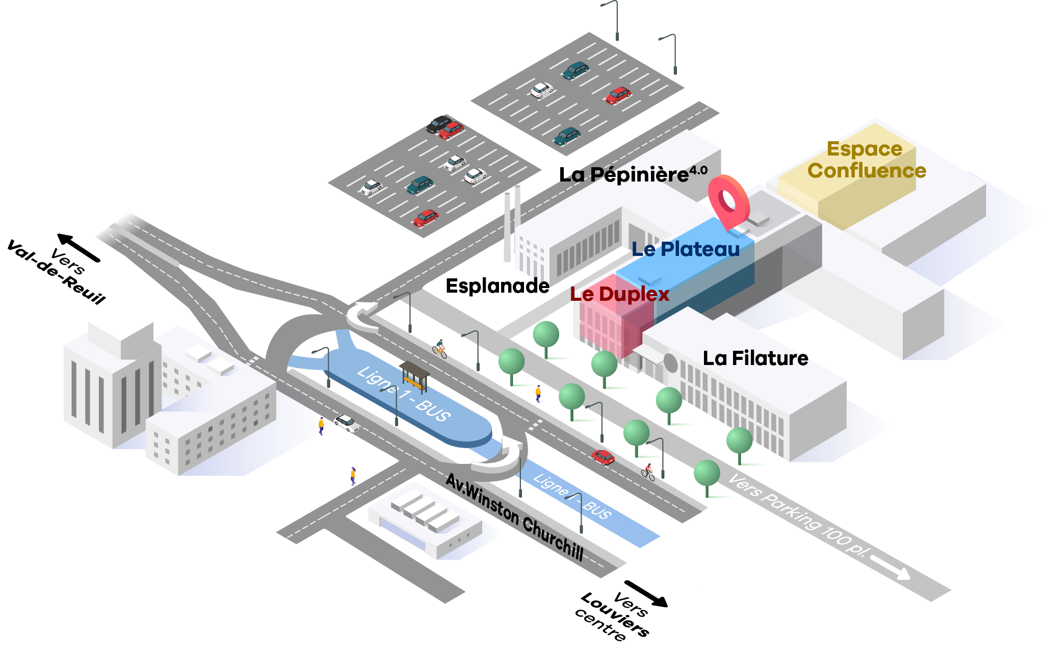 Plan 3D du Hub Expo & Congrès
